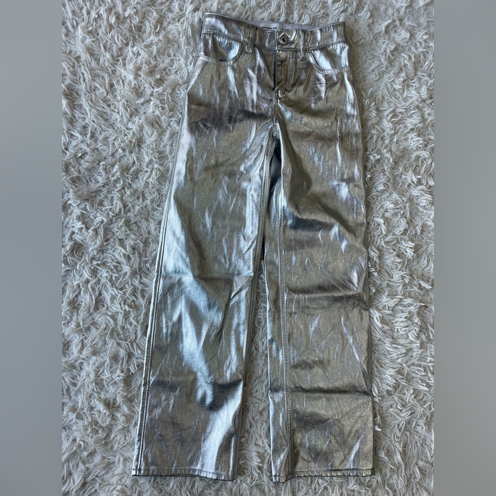 abercrombie Kids Silver High Rise Wide leg pants‎ Girls Youth Size 9/10L